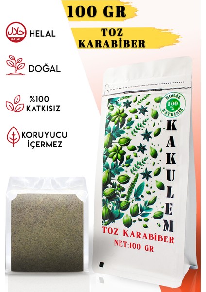 Sertifikalı Taze Çekilen Öğütülmüş Toz Karabiber 100 gr