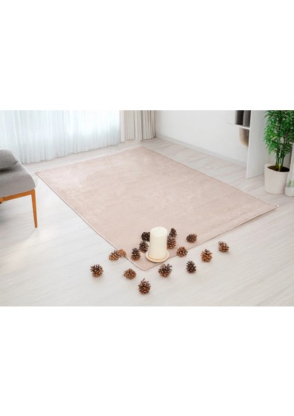 Bella Kaymaz Tabanlı Salon Oturma ve Çocuk Odası Tuft Halı-Açık Bej