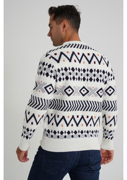 Erkek Jakarlı Desenli Bisiklet Yaka Yılbaşı Yün Kazak TRIST-5348 fiyatları