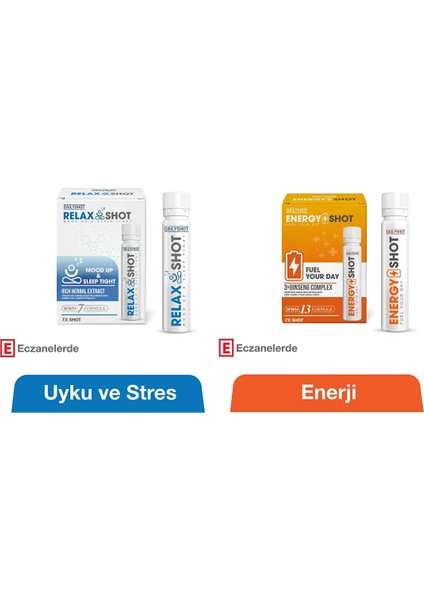 Hangovershot Energy & Relax Shot Seti | Anında Enerji ve Stressiz Derin Uyku