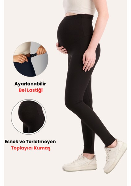 Fitilli Kumaş Ayarlanabilir Yüksek Bel Esnek Toparlayıcı ve Sıkılaştırıcı Hamile Tayt