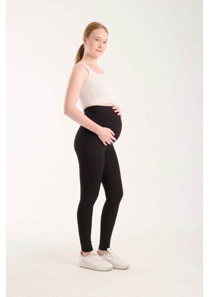 Fitilli Kumaş Ayarlanabilir Yüksek Bel Esnek Toparlayıcı ve Sıkılaştırıcı Hamile Tayt