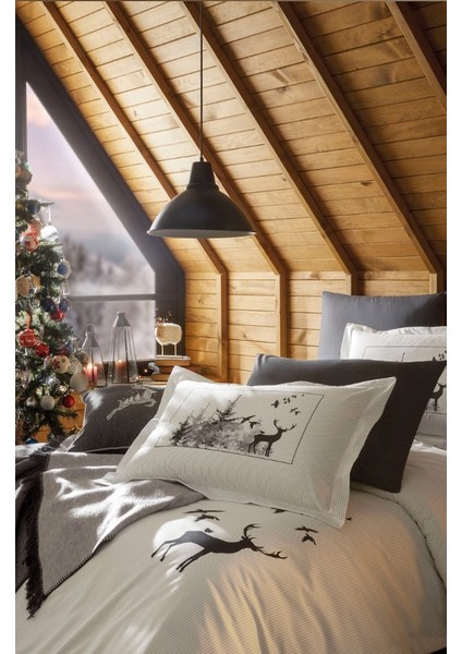 Ranforce Çift Kişilik Nevresim Takımı Naturaleza Gri (Özel) fırsatları