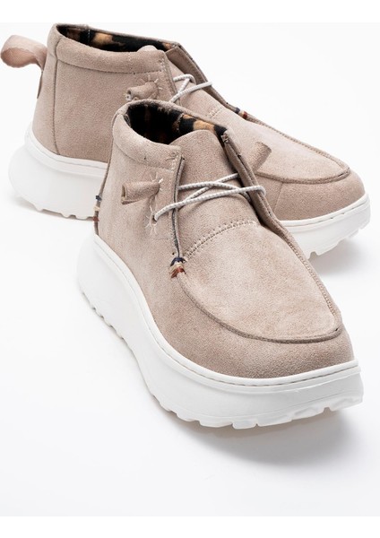 Bağcıklı Kadın Spor Ayakkabı VİZON SÜET