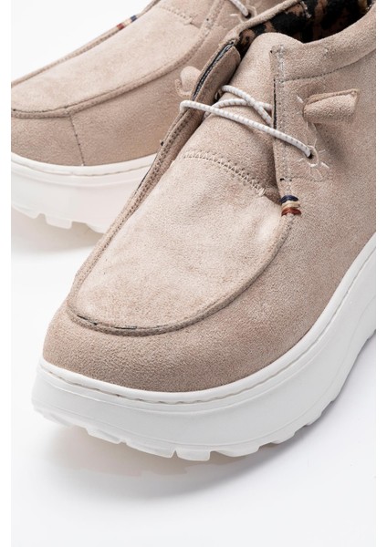 Bağcıklı Kadın Spor Ayakkabı VİZON SÜET