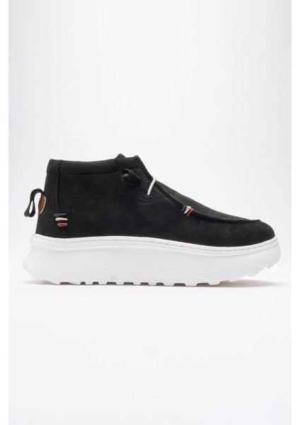 Bağcıklı Kadın Spor Ayakkabı SİYAH SÜET