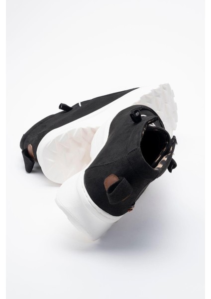 Bağcıklı Kadın Spor Ayakkabı SİYAH SÜET