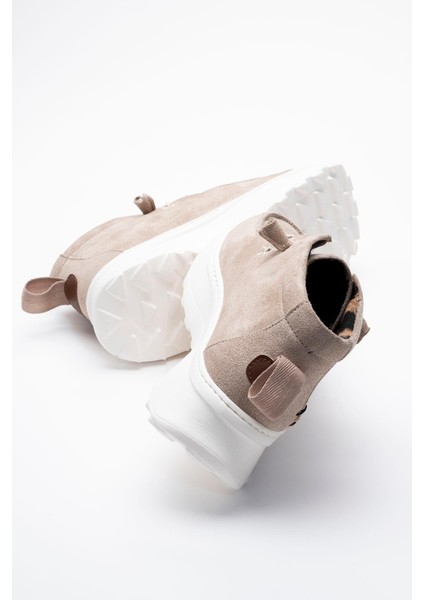 Bağcıklı Kadın Spor Ayakkabı VİZON SÜET