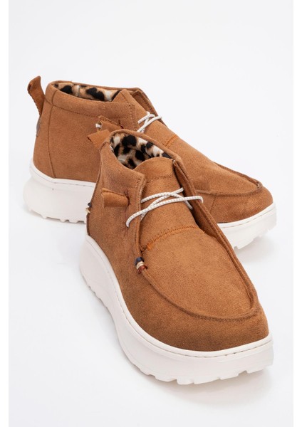 Bağcıklı Kadın Spor Ayakkabı TABA SÜET