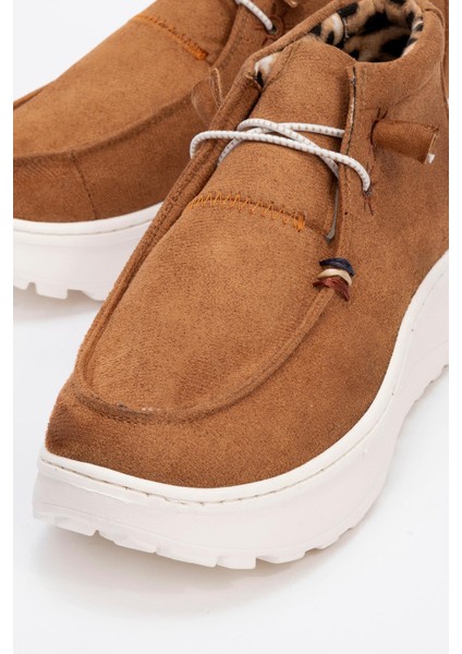 Bağcıklı Kadın Spor Ayakkabı TABA SÜET