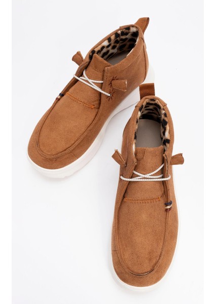 Bağcıklı Kadın Spor Ayakkabı TABA SÜET