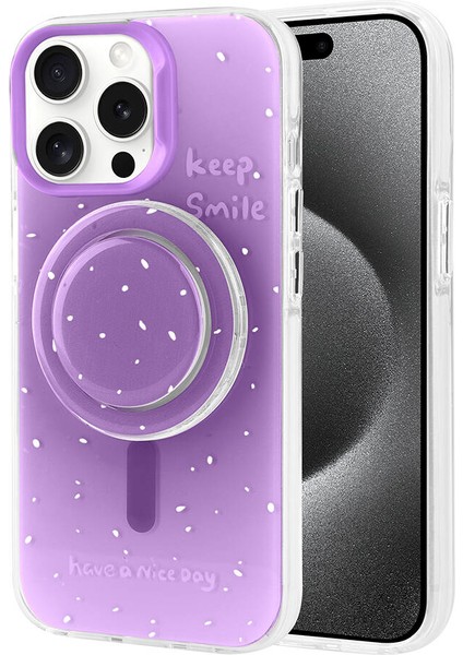 Apple iPhone 15 Pro Max Uyumlu Magsafe Özellikli Tak Çıkar Soketli Tiktok Kapak Mor fiyatları