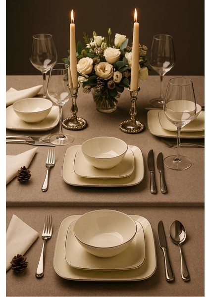 BNMNS24Y2530 Bone Minas 24 Parça 6 Kişilik Yemek Takımı Platin fiyatları