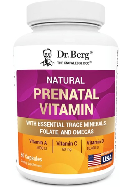 Natural Prenatal Vita Mins For Women (Pregnant & Nursing) - Prenatal Vita Mins With Folate, Minerals, Omegas, &11 Powerful Superfoods- 60 Capsules