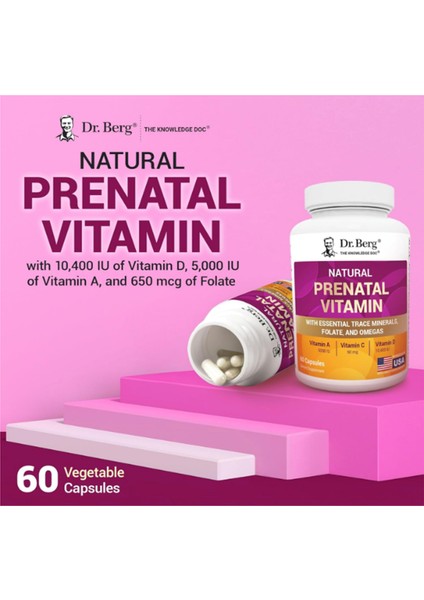 Natural Prenatal Vita Mins For Women (Pregnant & Nursing) - Prenatal Vita Mins With Folate, Minerals, Omegas, &11 Powerful Superfoods- 60 Capsules indirimleri