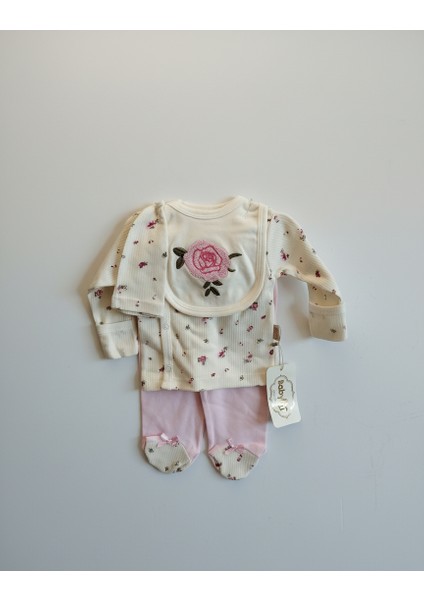 Kız Bebek 4'lü Zıbın Takım Çiçekli