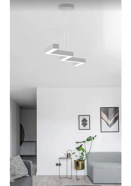 Zigzag ( Gri Kasa, Beyaz Işık ) Ledli Modern LED Avize, Salon, Mutfak, Oturma Yatak Odası, Sarkıt fiyatları