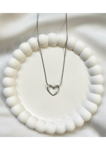 Çelik Düğüm Kalp Kolye