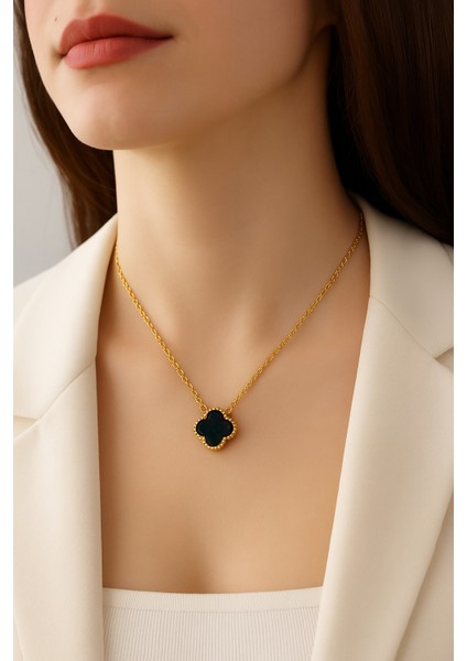 Gold Renk Hematit Taşlı Gümüş Kolye fırsatları