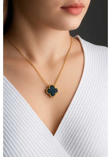 Gold Renk Hematit Taşlı Gümüş Kolye indirimleri