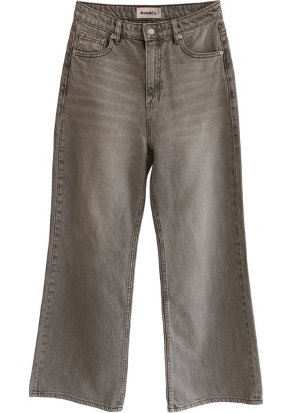 Gri Yüksek Bel Wide Leg Jean modelleri