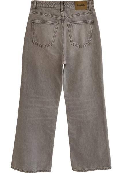 Gri Yüksek Bel Wide Leg Jean fırsatları