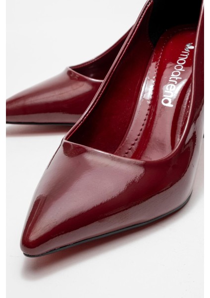 Kadın Stiletto Ayakkabı; Bordo Rugan modelleri