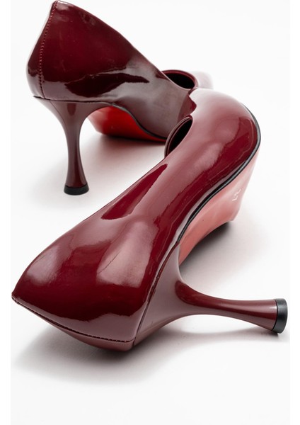 Kadın Stiletto Ayakkabı; Bordo Rugan fırsatları
