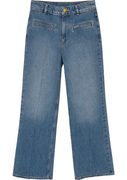 Mavi Yüksek Bel Wide Leg Jean