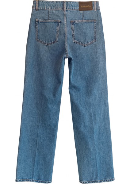 Mavi Yüksek Bel Wide Leg Jean fiyatları