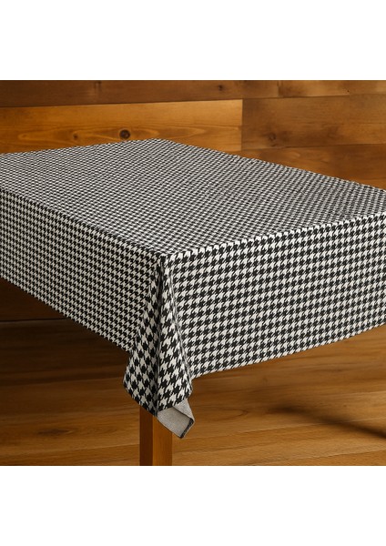 Kazayağı Desenli Duck Kumaş Masa Örtüsü – 120×160 cm | Siyah Beyaz Modern Masa Dekoru fırsatları