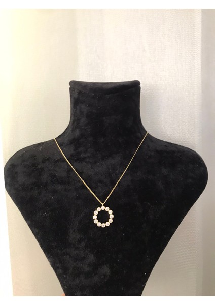 Ince Zincirli Gold Yuvarlak Mini Taşlı Kadın Kolye – Zarif ve Işıltılı Takı Modeli fiyatları