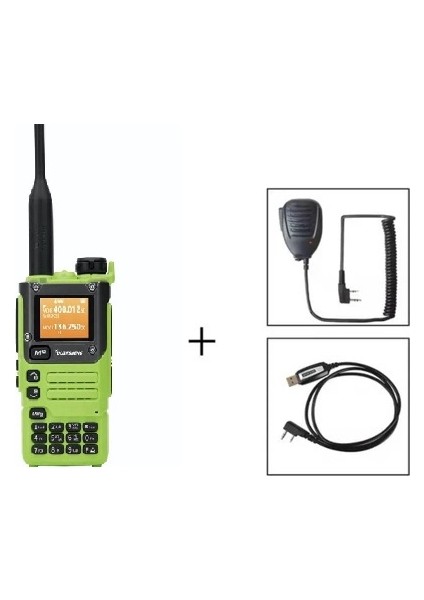 Kalitesiisi ile Quansheng Uv-K6 El Telsizi Tkstar Mayk-Program Kablo Paket Yeşil