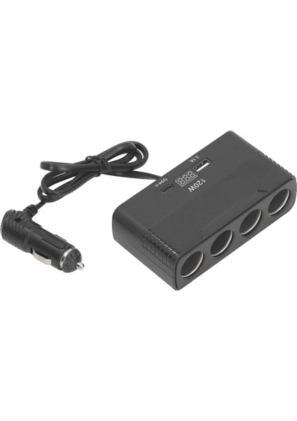2014 12-24V Type-C + Usb-A Girişli 120W 80CM Kablolu 4'lü Araç Çakmak Çoklayıcı