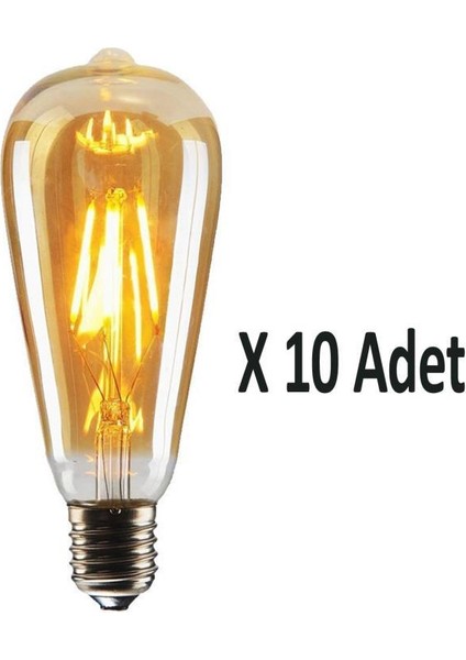 4W Dim Rustik LED Ampul Sarı Işık Armut Edison Ampul 10 Adet