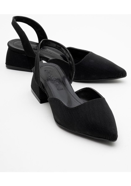 Kadın Topuklu Sandalet Siyah Sim
