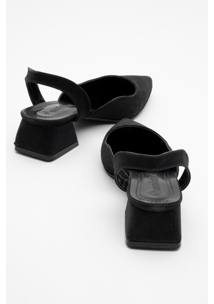 Kadın Topuklu Sandalet Siyah Sim fırsatları