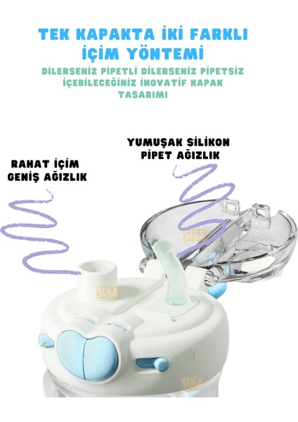 580ML Yeni Koleksiyon Sevimli Hayvanlar Süslü Pipetli/pipetsiz Boyun Askılı Tritan Çocuk Matarası fiyatları