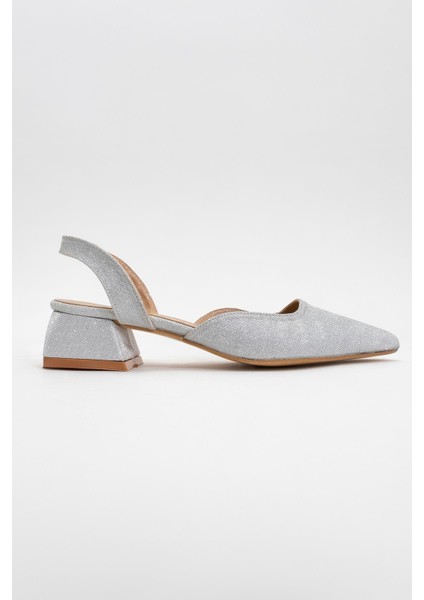 Kadın Topuklu Sandalet Gümüş Sim fiyatları