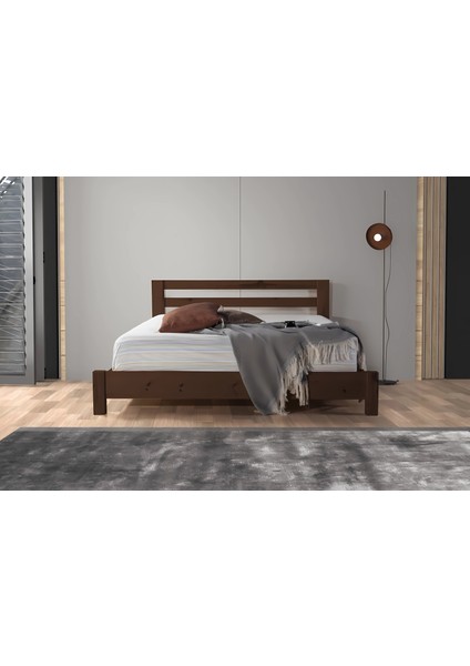 Palma Ithal Ladin Masif Ahşap Karyola Ceviz 120 x 200