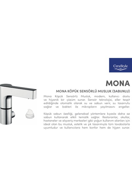 Mona Köpük Sensörlü Lavabo Bataryası (Sabunlu) -WM00605010200011 indirimleri