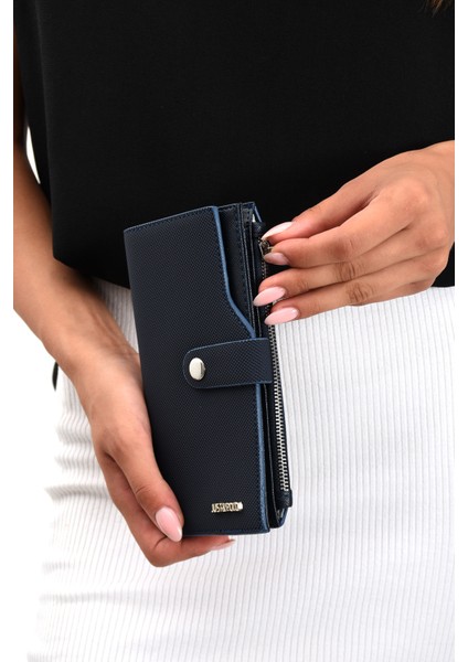 Orijinal Just Polo Bozuk Para Fermuarlı Dikey Çok Bölmeli Kadın Cüzdanı El Pörtföyü 19*10 cm fırsatları