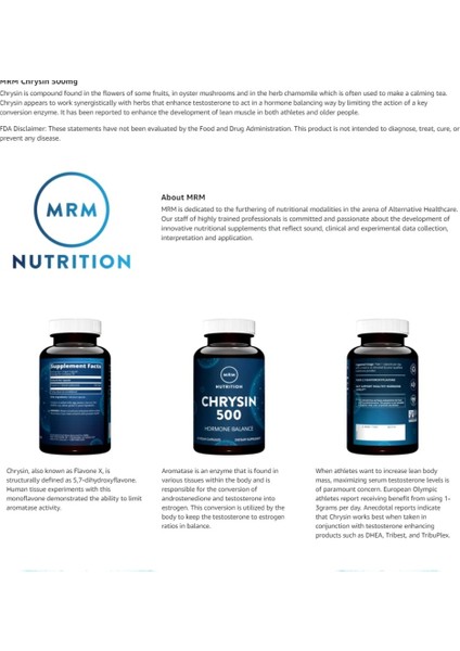 Chrysin 500 Pure 5,7-Dihydroxyflavone Krisin Healthy Hormone Levels