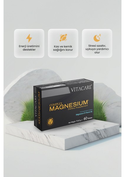 Complex Magnesium – 60 Tablet | Magnezyum Bisglisinat, Sitrat, Malat & Vitamin B6 fiyatları