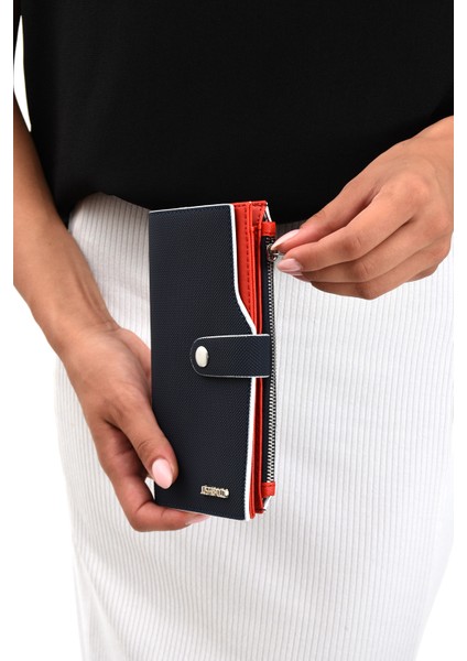 Orijinal Just Polo Bozuk Para Fermuarlı Dikey Çok Bölmeli Kadın Cüzdanı El Pörtföyü 19*10 cm fırsatları