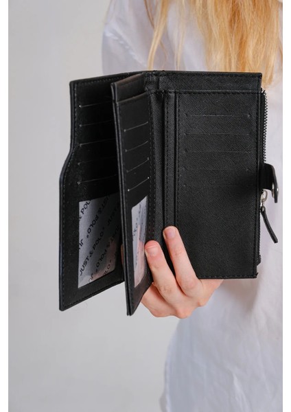 Orijinal Just Polo Bozuk Para Fermuarlı Dikey Çok Bölmeli Kadın Cüzdanı El Pörtföyü 19*10 cm fırsatları