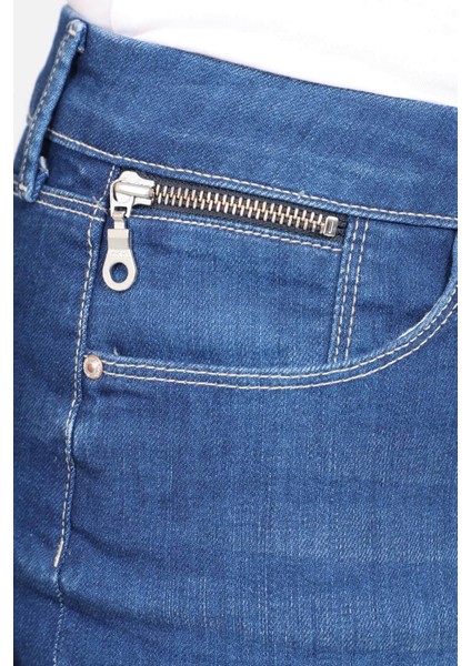 Kadın Jean Kısa Etek Koyu Mavi