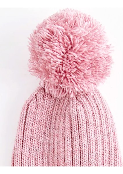 Pembe Kız Çocuk Ponponlu Yün Bere 0-18 Ay fırsatları