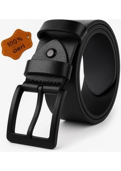 Hakiki Deri Kot Kumaş Kanvas Pantolona Uyumlu Kemer