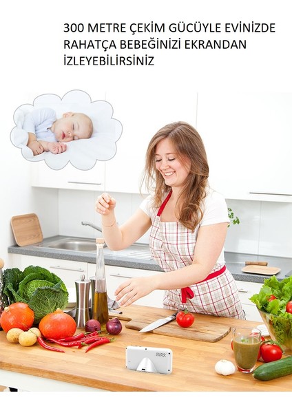 3.5inch Bebek Takip KAMERASI,Dıs Mekan 300MT Mesafe,ağlama Sensörü,Gece Görüş,İnsan Takip modelleri